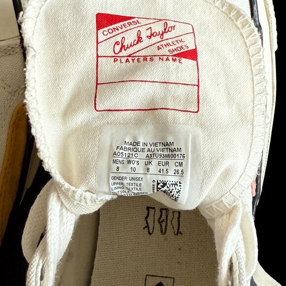 Converse Chuck 70 Color Block in Nice Looking Egret/Tidepool Grey/Yellow M8/W10 - Picture 10 of 11